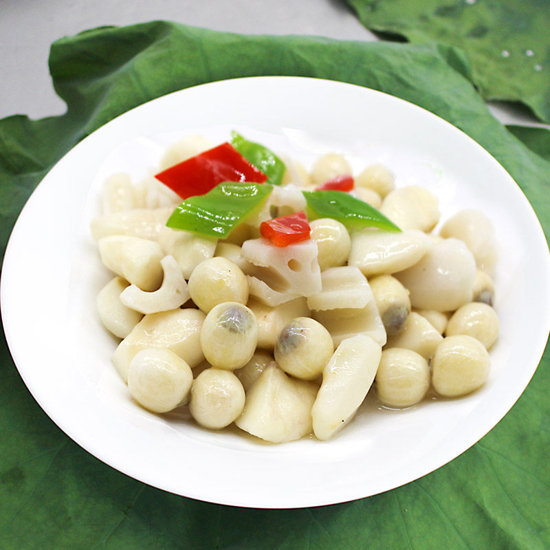 洪湖名菜荷塘三宝450g清炒农家蔬菜嫩莲米菱角莲藕丁脆藕湖北特产