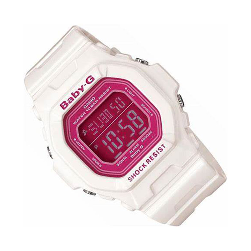 卡西欧手表babyg白色运动石英世界时间防水防震日韩腕表