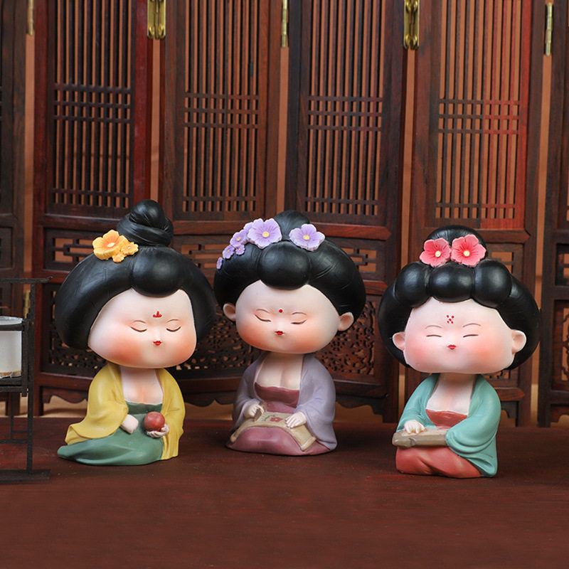 公仔新款唐妞西安旅游纪念纪念品品唐摆件文创礼品摆件