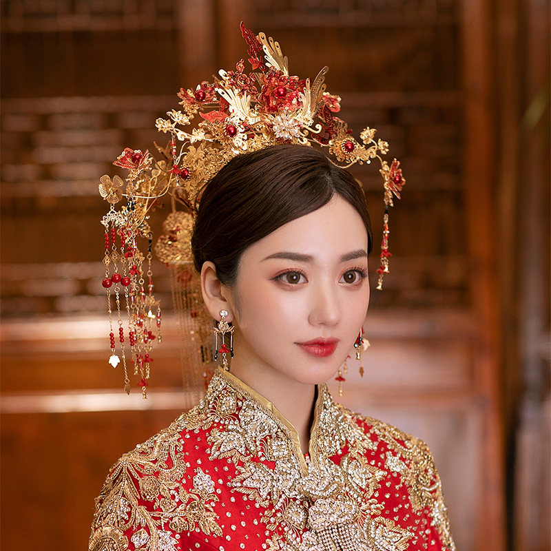 水舞u0361新娘头饰新款中式奢华凤冠整环结婚礼发饰