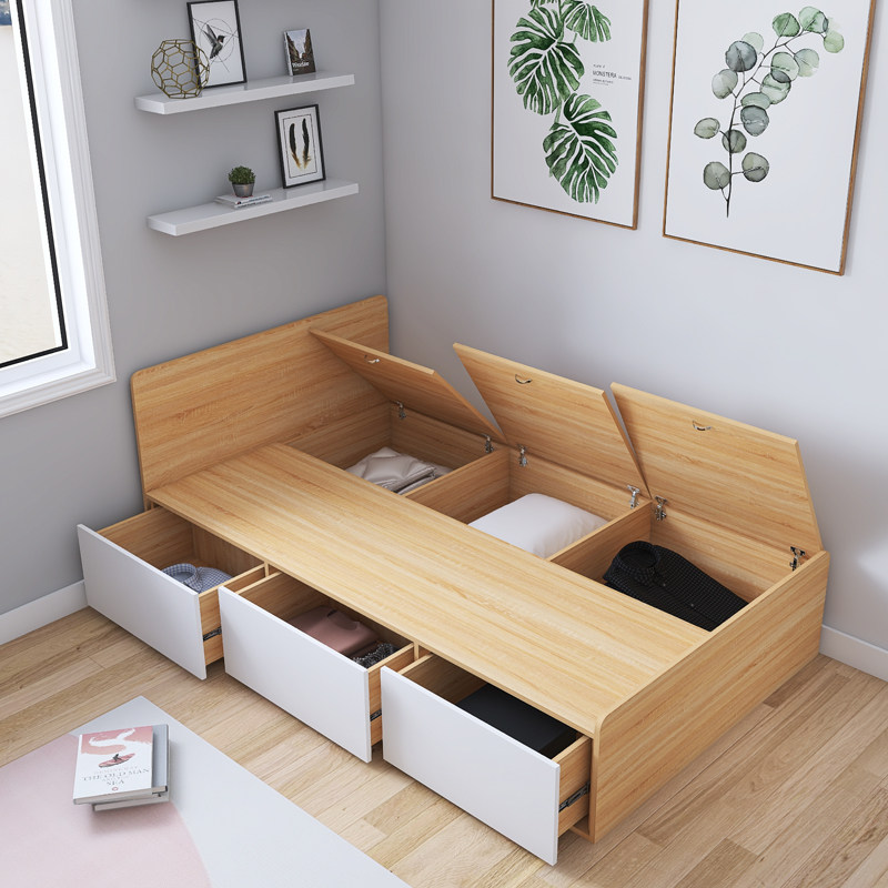 抽屉1米榻榻米床小户型楼阁箱体拼接单人儿童板式床