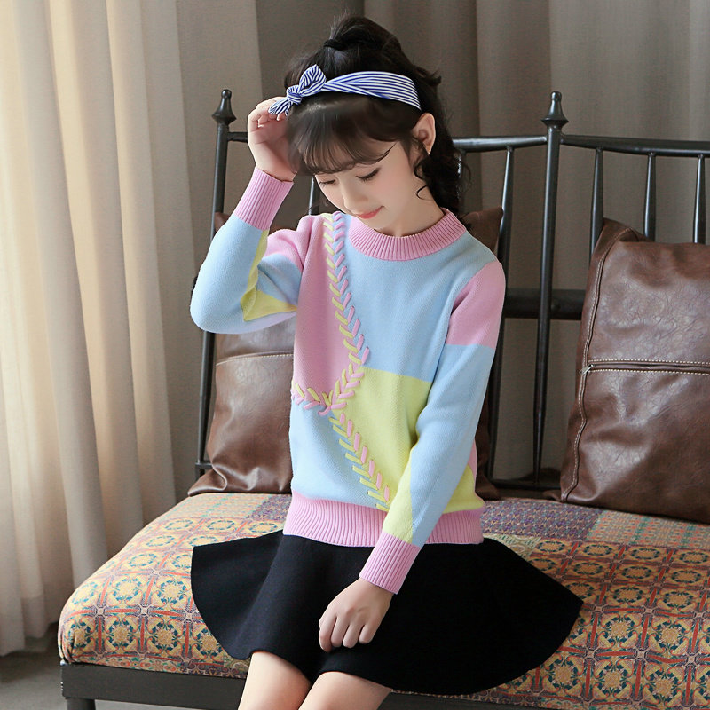 女童毛衣加绒加厚洋气秋冬季儿童中大1215岁小女孩毛衣