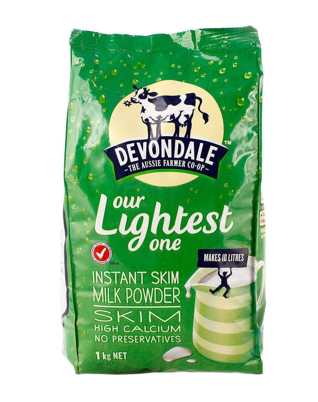 现货澳洲devondale德运脱脂成人学生高钙奶粉1kg全家营养奶粉