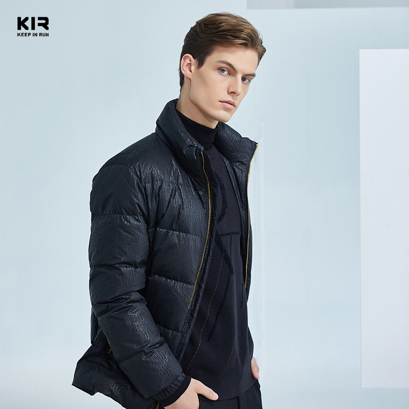 kir羽绒服修身保暖冬装短款加厚立领珂尔鸭绒羽绒服