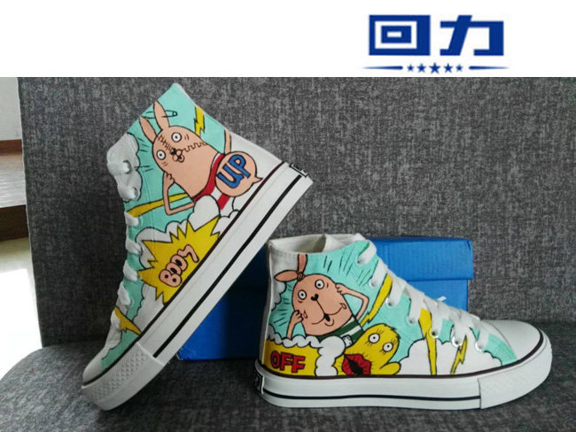 正品回力越狱兔高帮男女情侣涂鸦旅游度假生日礼物帆布鞋