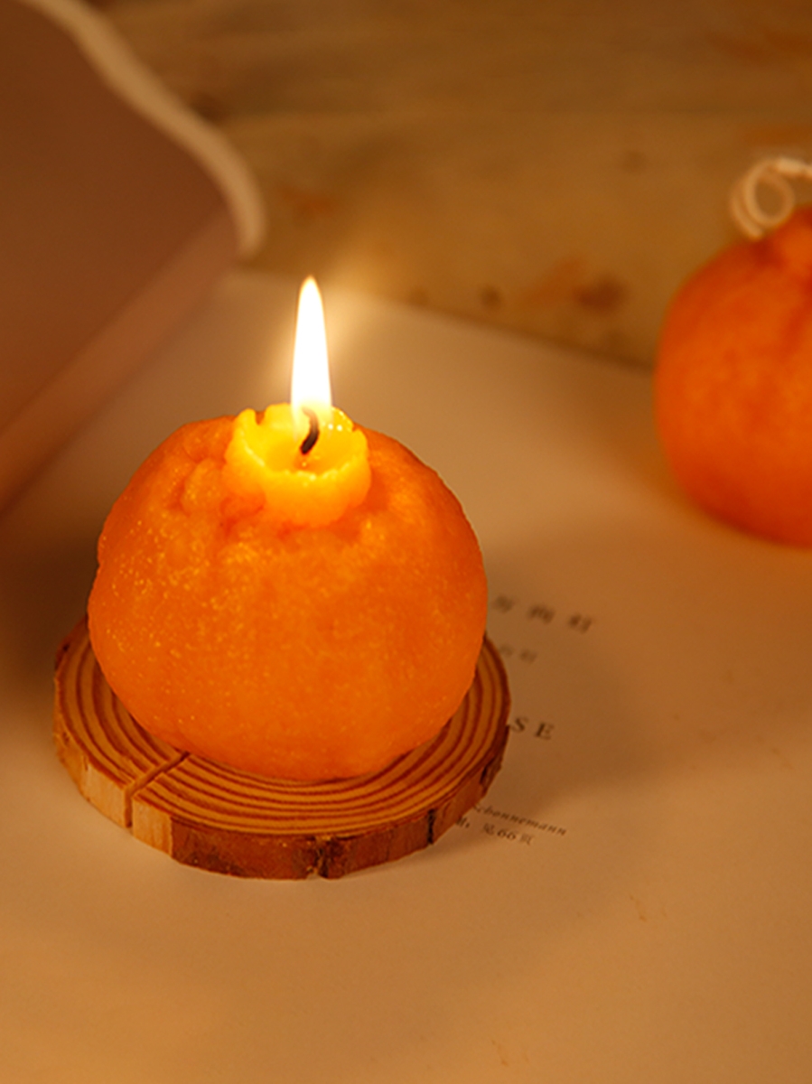 天然蜂蜡橘子手工香薰蜡烛_热品库_性价比 省钱购