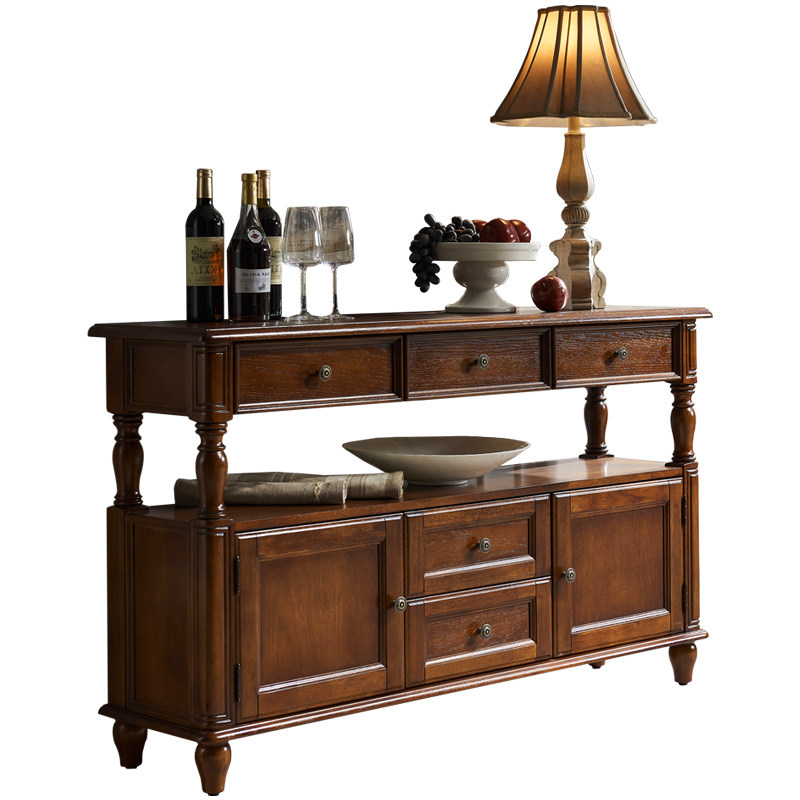 美式实木餐边柜过道门厅玄关客厅欧式复古装饰餐边柜