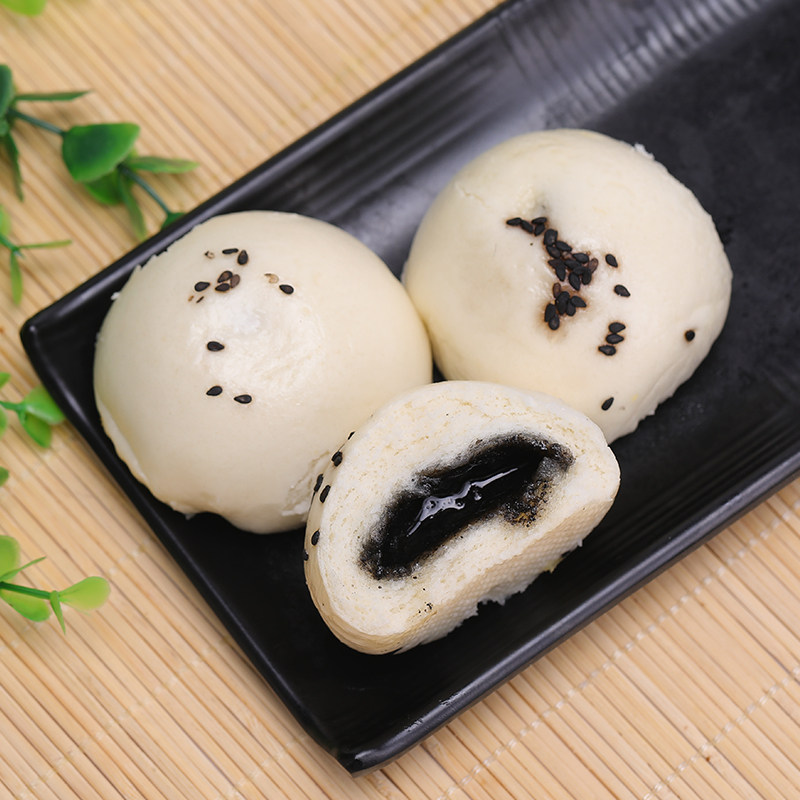 面点五丰芝麻包子速冻馒头麻蓉包早餐食品早饭包点