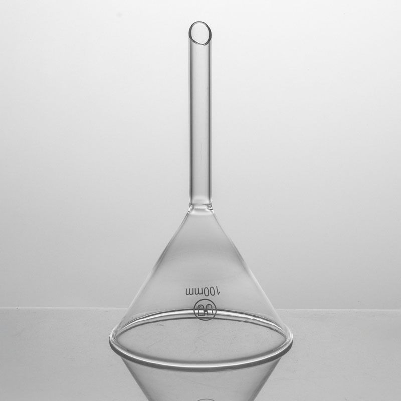 玻璃加液实验室锥形三角漏斗短标短管短颈240mm实验室漏斗