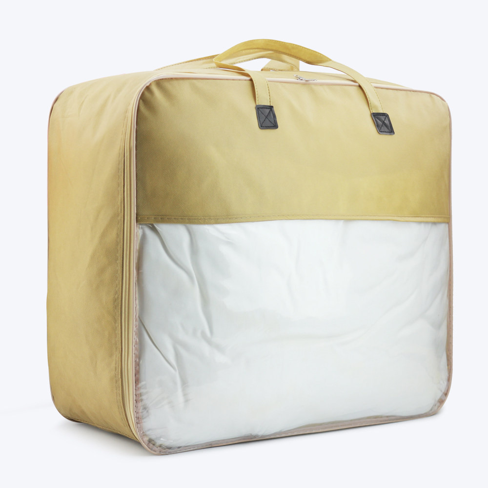 红色无纺布家纺被子结婚棉被喜被收纳袋冬被毛毯透明包装手提高档