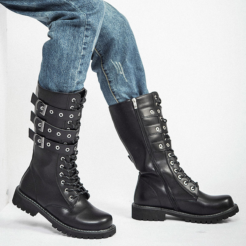 男长靴子马靴男高筒过膝长筒高帮冬季加绒男士时装靴