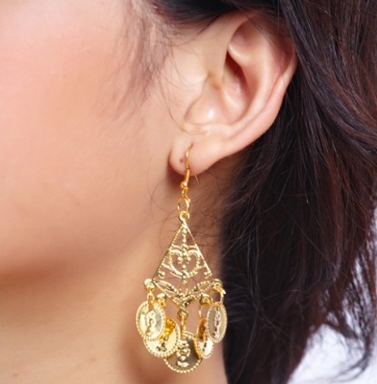 肚皮耳环一对金属首饰耳饰舞蹈演员演出佩带印度肚皮舞配饰