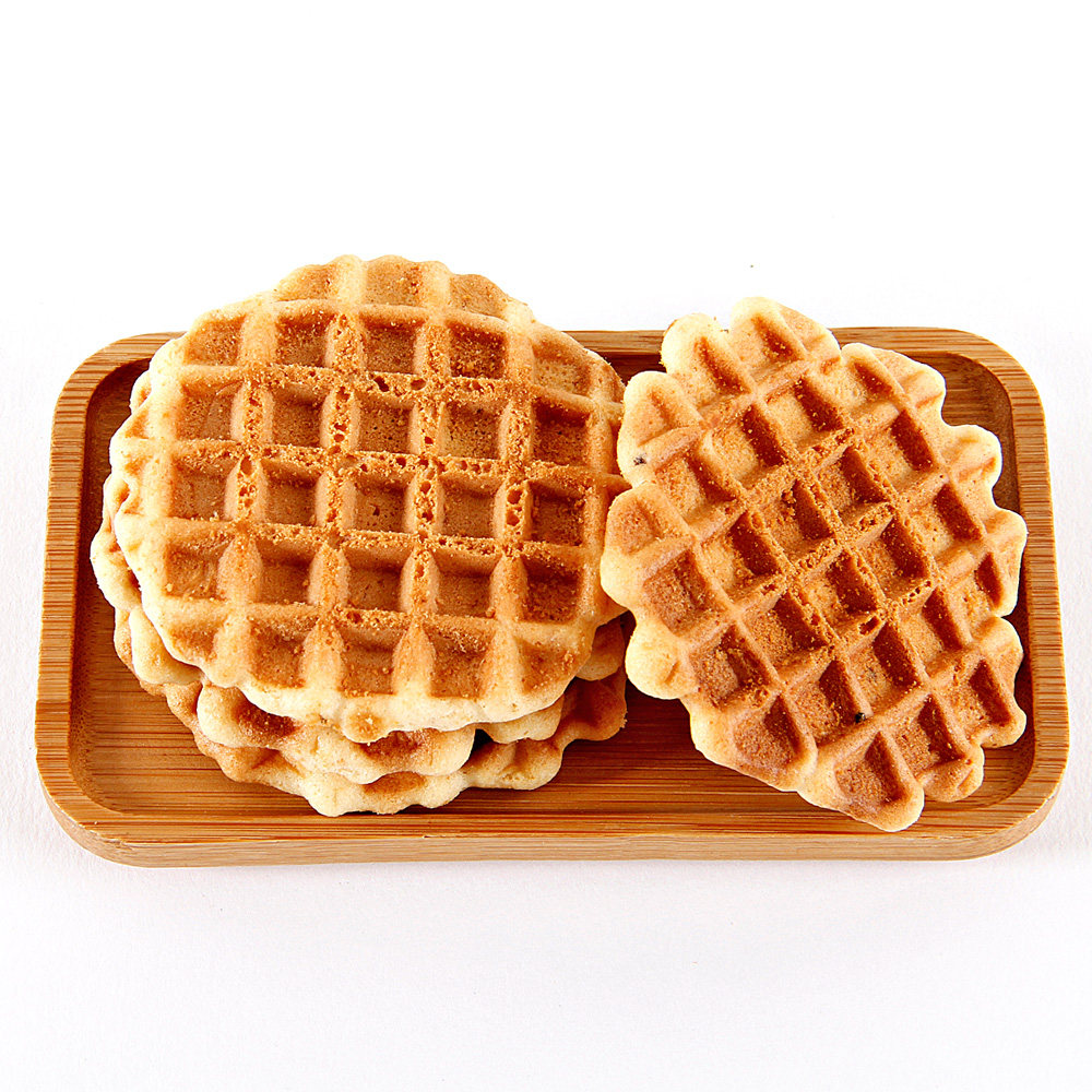 米老头蛋黄煎饼150g*3袋牛奶味早餐休闲零食小圆鸡蛋饼干香脆华夫-mc