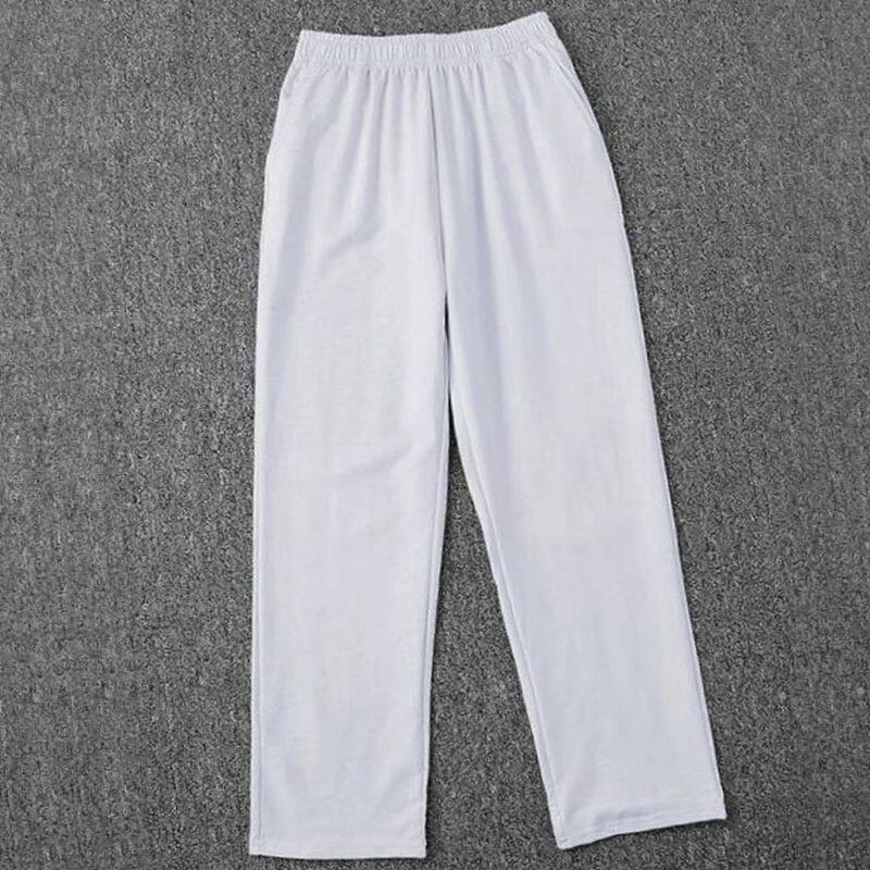 纯白色运动裤长裤子男女女童直筒高中初中中学生裤子