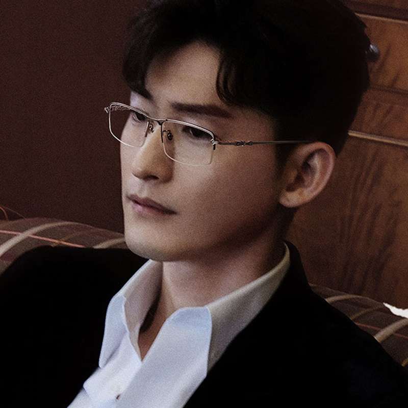 眼镜框男复古潮近视可配有度数半框防蓝光防辐射眼睛框架 张翰同款