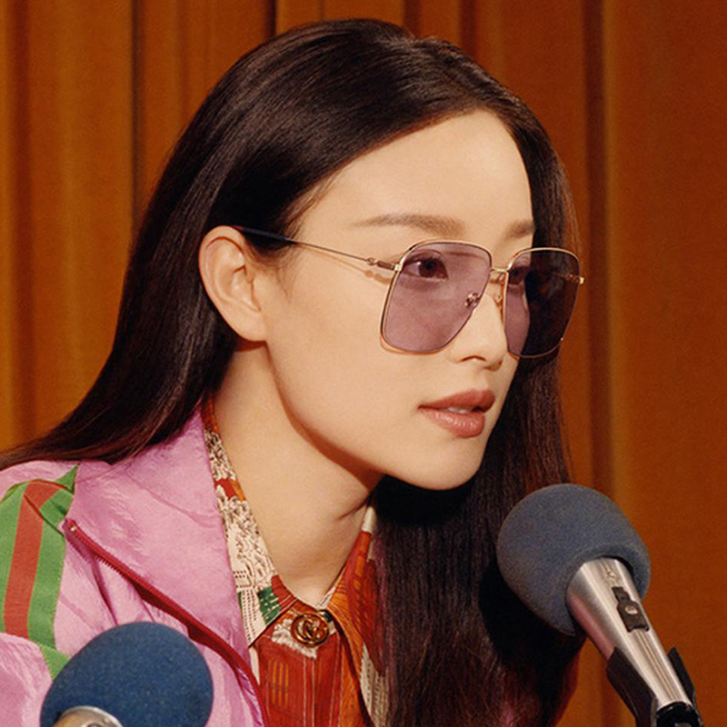 倪妮同款近视眼镜女防蓝光方框感光变色潮素颜金丝眼镜架可配度数