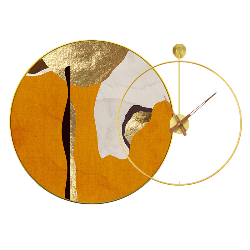 现代轻奢挂钟装饰画客厅沙发背景墙时钟挂画抽象现代装饰画