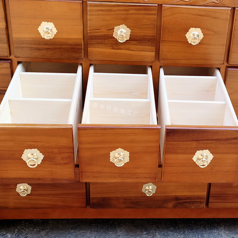 中药厂家直销实木经济型抽屉中医药仿古木质中草药药柜