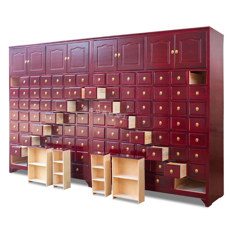 中药实木仿古木制诊所药店家用经济型中草药柜药架药柜