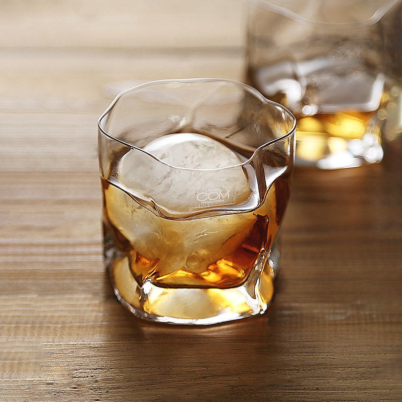 日本进口木村哨子褶皱玻璃杯手工日式轻奢杯冷异形