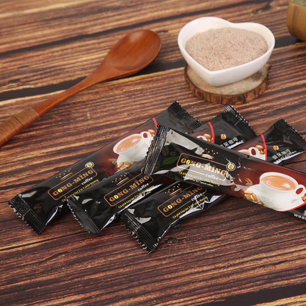 越南贡明三合一速溶咖啡猫风味低糖无脂咖啡粉18克速溶咖啡