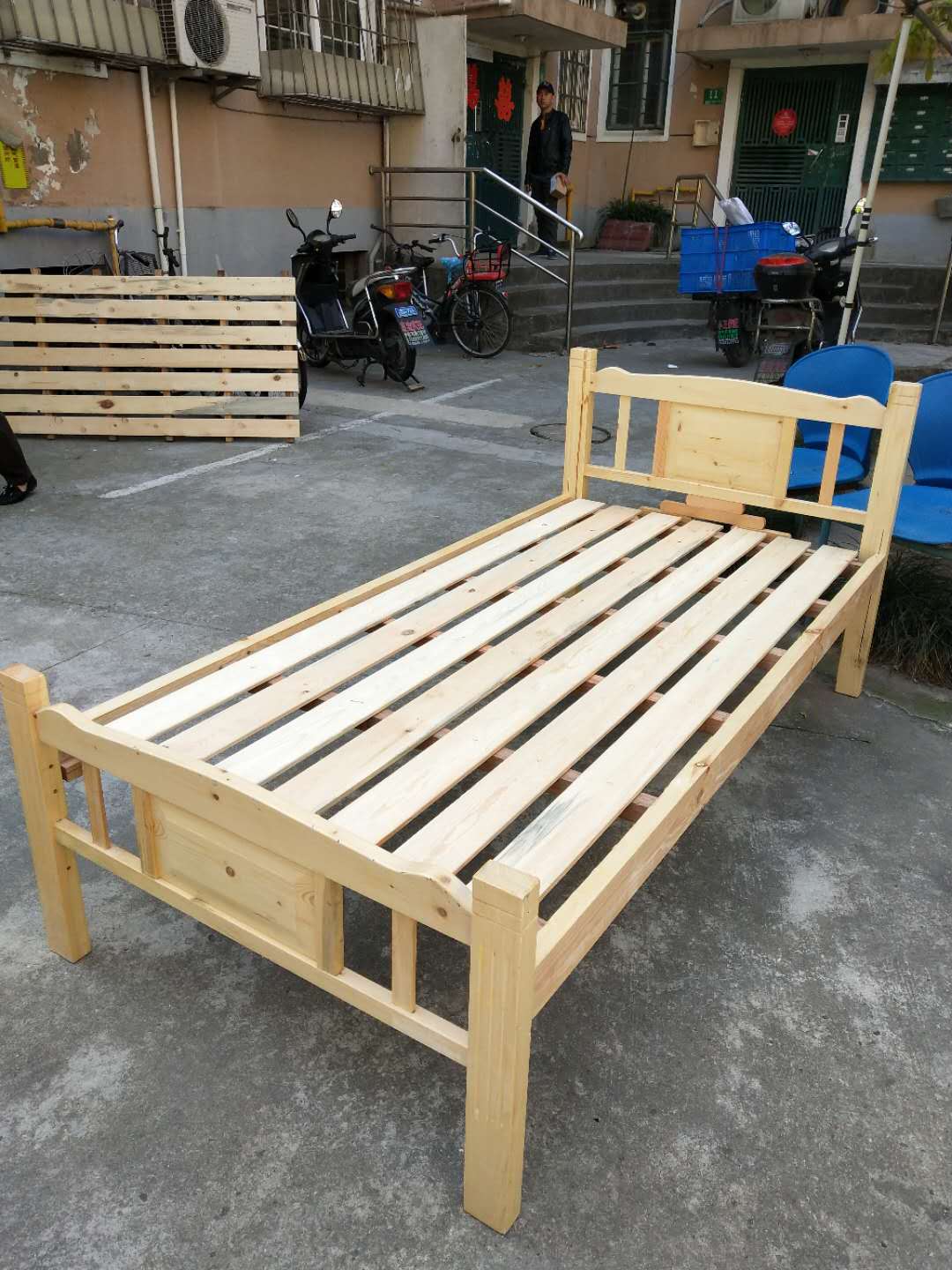 5米实木床松木架子硬板木板简易双人1.2包安装简约现代