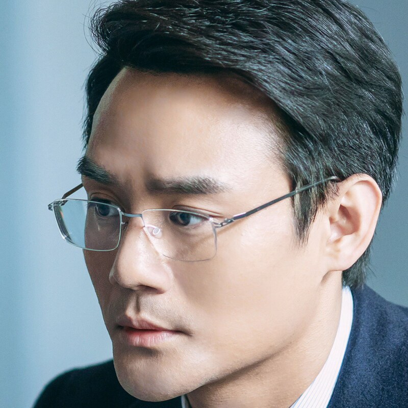 眼镜大江大河明星同款德国近视螺丝框架男轻眼镜架