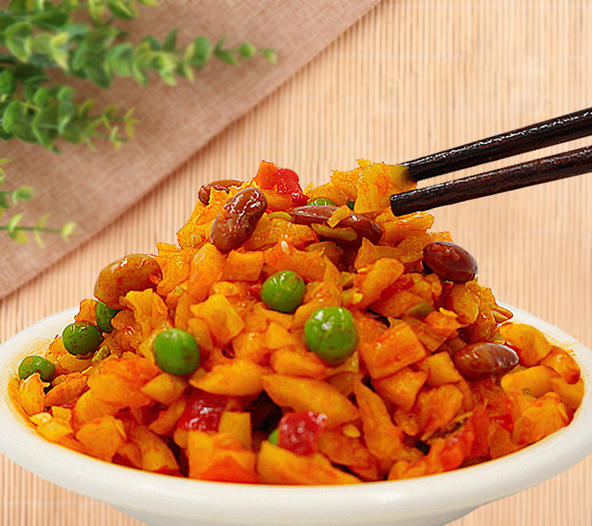 荆缘豌豆萝卜青豆包邮饭菜下饭咸菜10斤花生酱酱菜