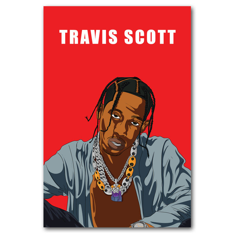 嘻哈饶舌说唱歌手travisscott海报hiphop音乐酒吧现代装饰画