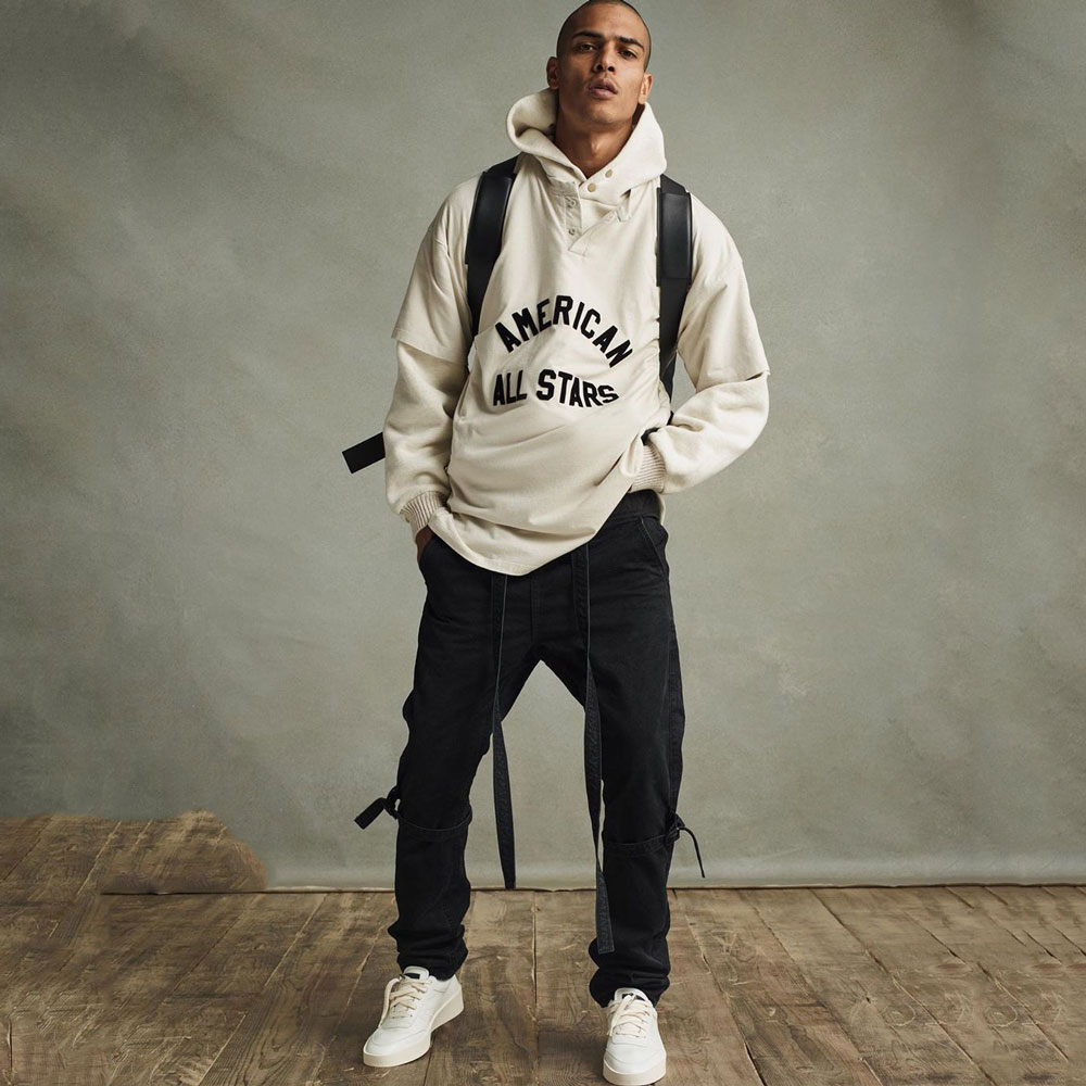 fearofgod第七七季主线纯色飘带抽绳环扣休闲裤