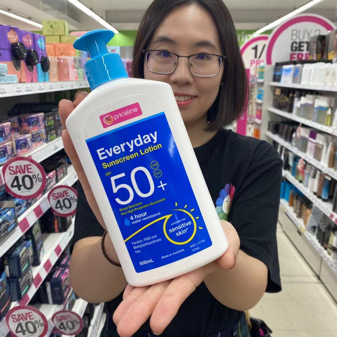 澳洲priceline敏感儿童孕妇防黑脸部身体everyday防晒霜大桶1l装