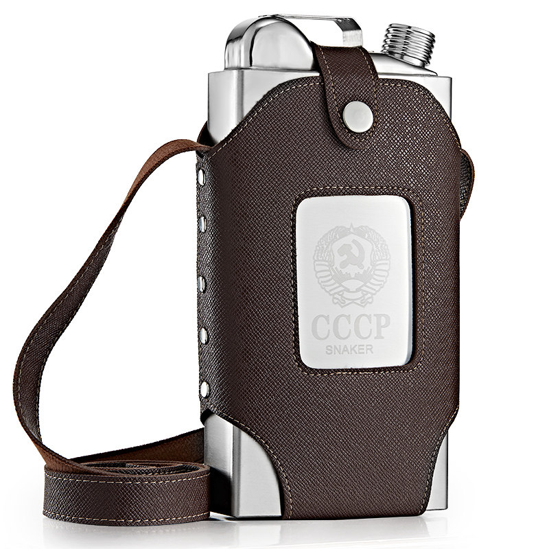 俄罗斯cccp加厚小酒酒壶随身德国高档不锈钢2斤家用酒壶