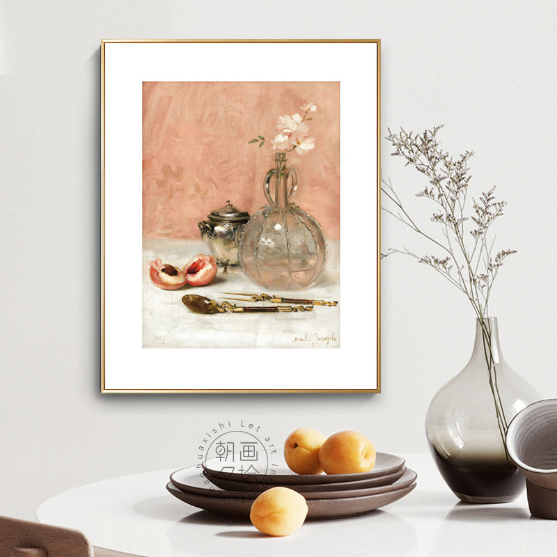 法式餐厅小众艺术复古装饰画欧式简美轻奢玄关现代装饰画