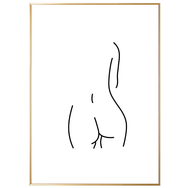 北欧极简线条装饰画ins风格小众画艺术抽象黑白灰现代装饰画