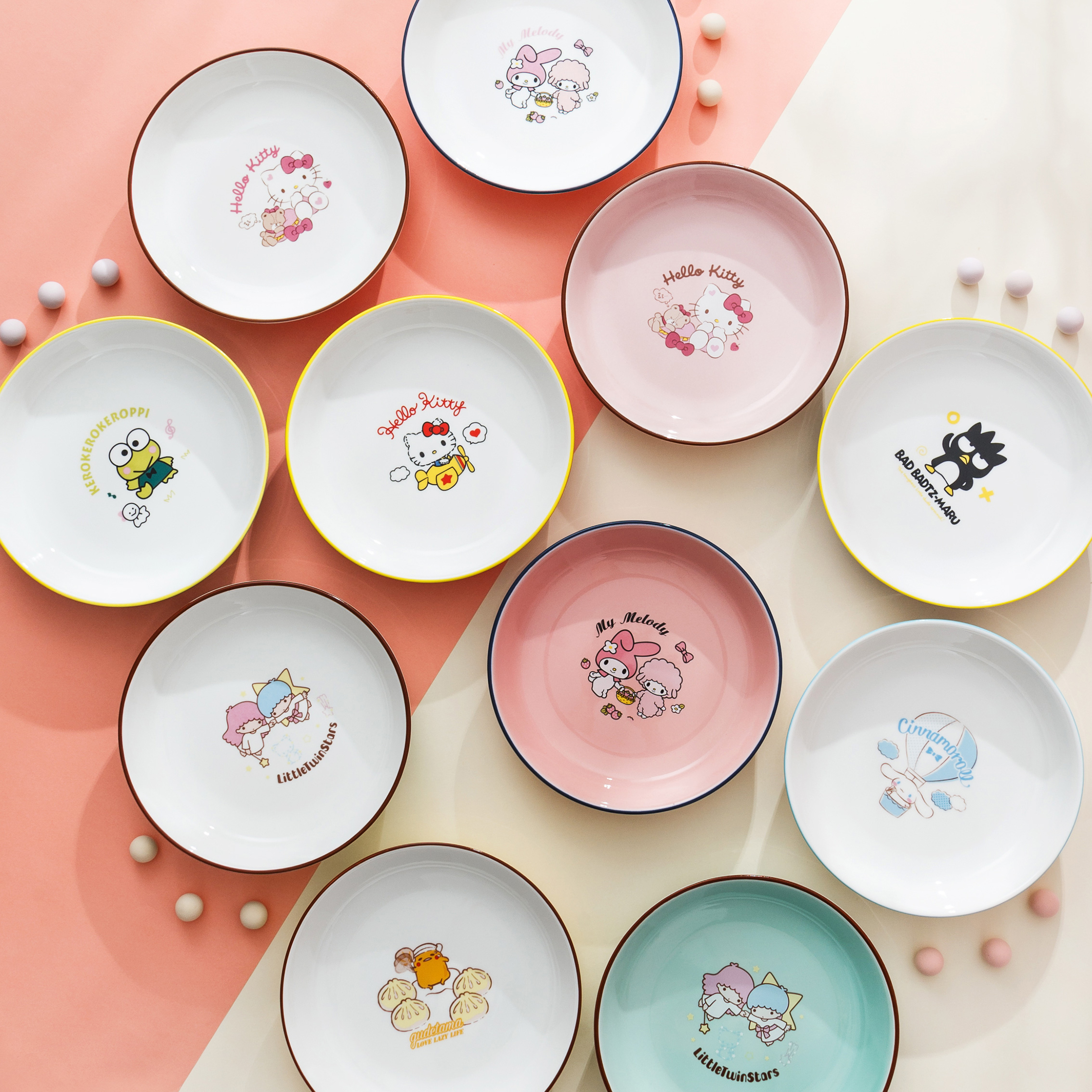 hellokitty陶瓷盘子菜盘家用原创网红卡通可爱餐具盘