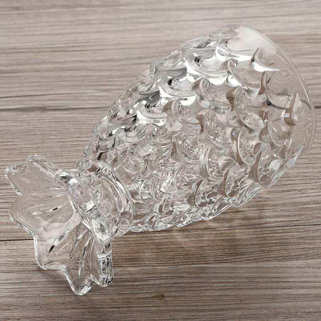 美人鱼玻璃杯浮雕鱼鳞玻璃红酒酒杯果汁饮料套装玻璃杯