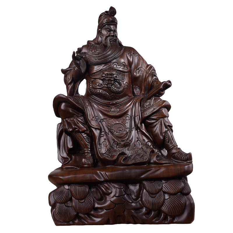 木雕关公实木雕刻关羽神像看书夜读春秋木头木雕