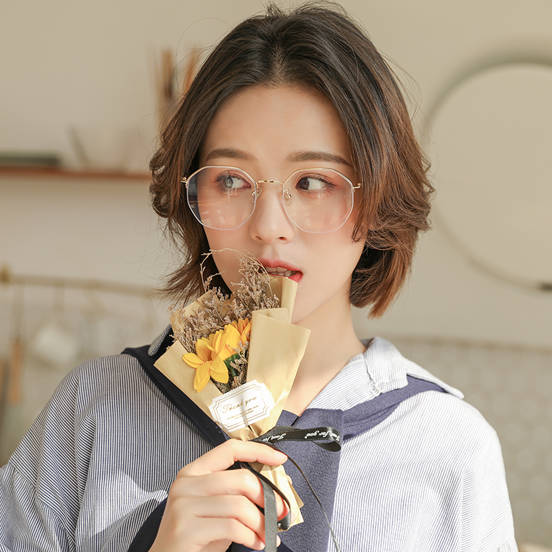 近视眼镜框半框眼镜架女学生眼镜可配度数防蓝光大眼镜架