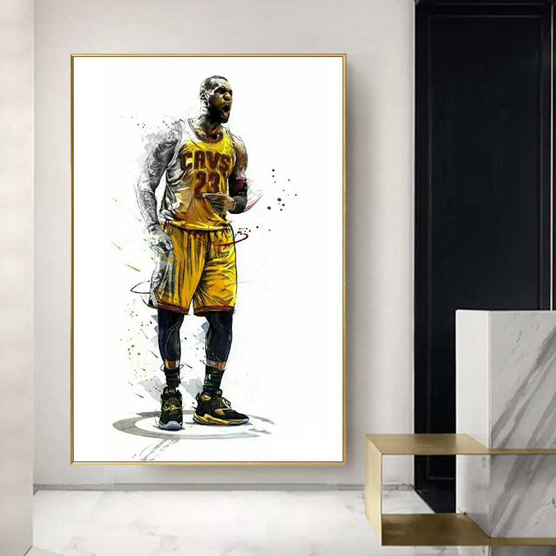 品都nba勒布朗詹姆斯篮球明星diy数字油画手绘家居卧室酒店装饰画
