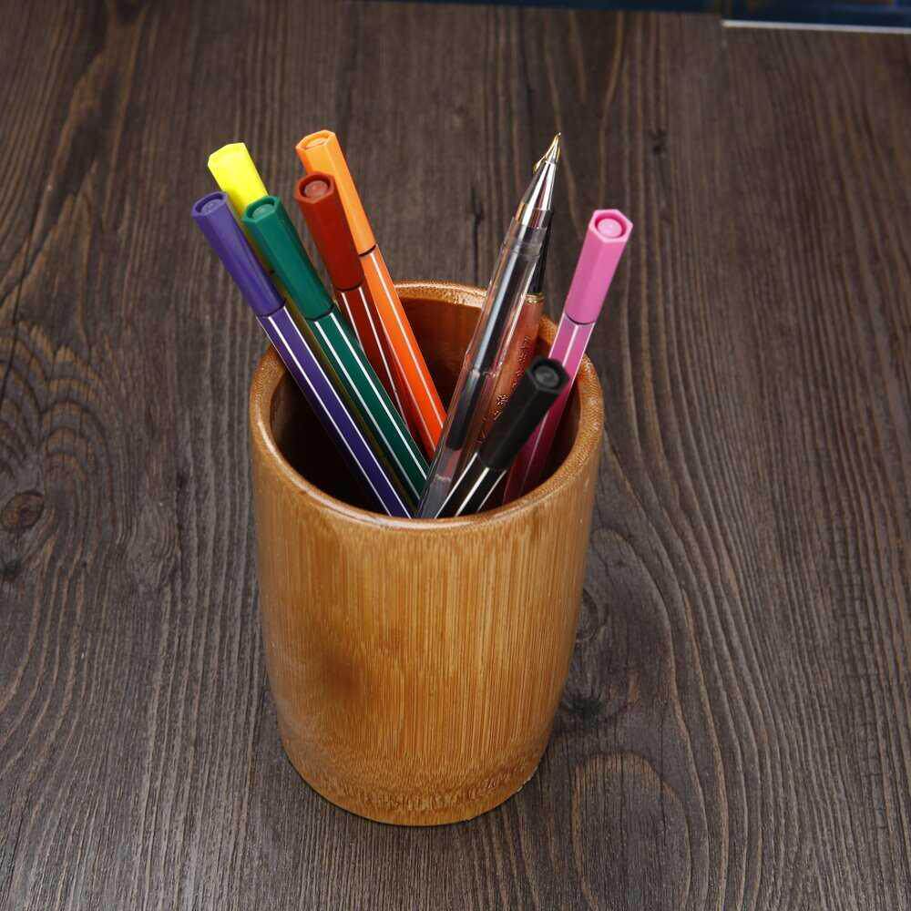 笔筒实木大笔木制木质大容量大号竹制笔筒