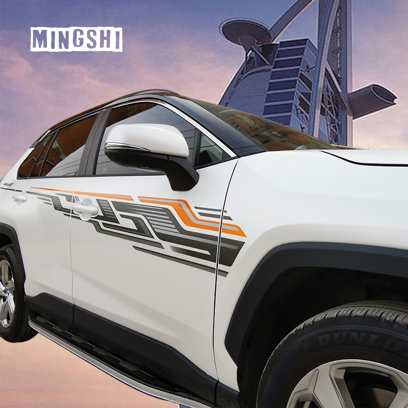 彩条适用于丰田rav4荣放专用专用车车身腰线拉花其它加装