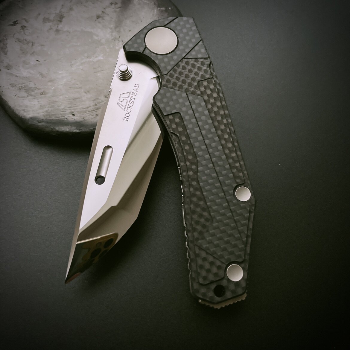 现货日本花田rocksteadzdp189镜面蛤刃几何头钛碳纤维其他户外刀具