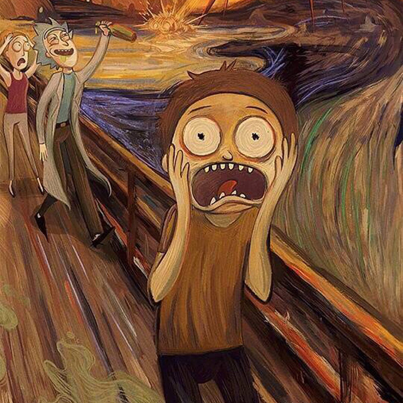 名画呐喊艺术刺绣别针胸针布艺morty徽章扣针胸针