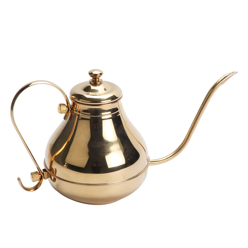 不锈钢长嘴珐琅油壶铁板烧复古宫廷壶手咖啡壶欧式咖啡壶
