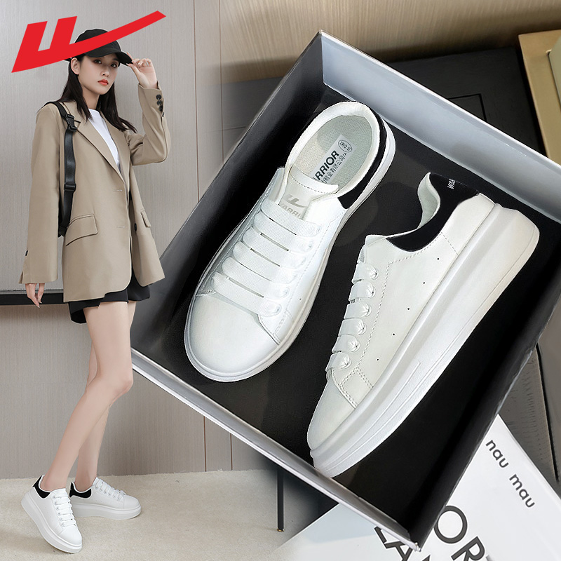 回力小白鞋女夏季薄款2022新款鞋子女百搭透气内增高厚底运动板鞋