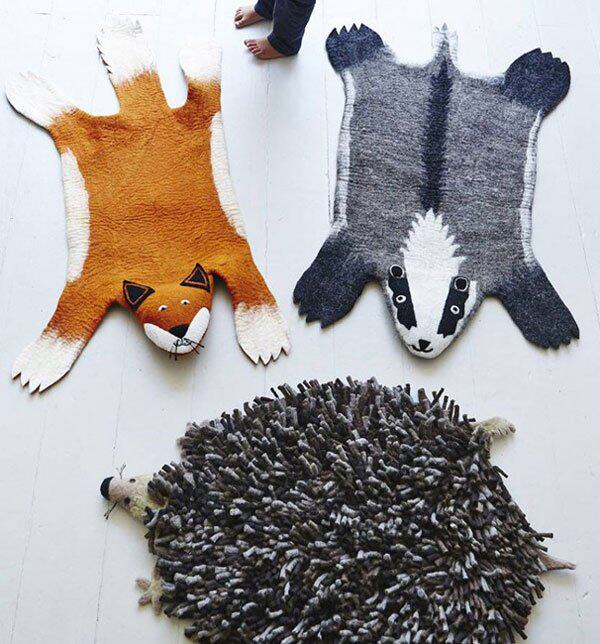 sewheartfeltengland英国手工有机羊毛毛毡动物地毯