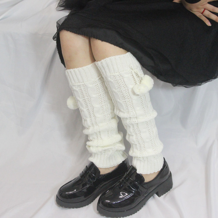秋冬白色堆堆保暖lo过膝中筒学生制服大象中筒袜