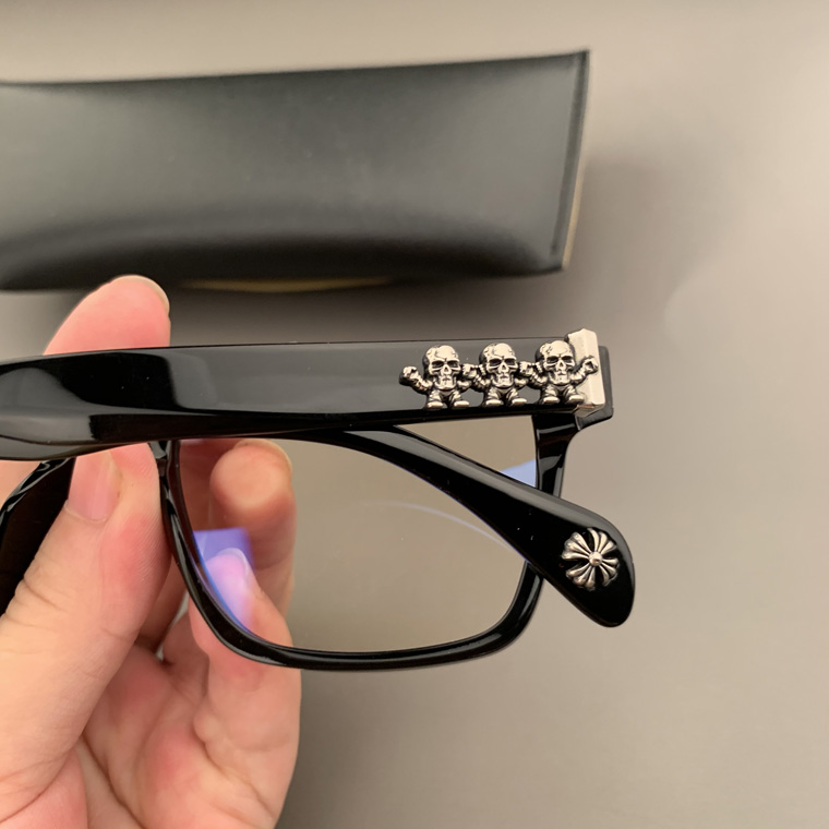 新品宝剑克罗心眼镜框骷髅个性大方黑框素颜眼镜架