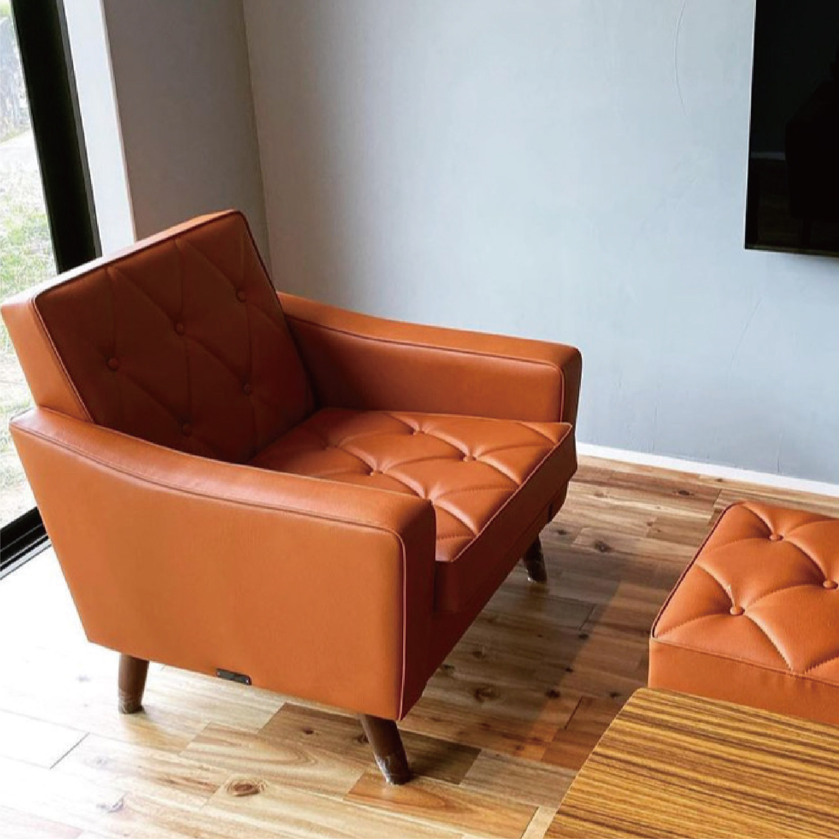 karimoku60包邮日本正品授权复古简约单人沙发沙发客皮布沙发