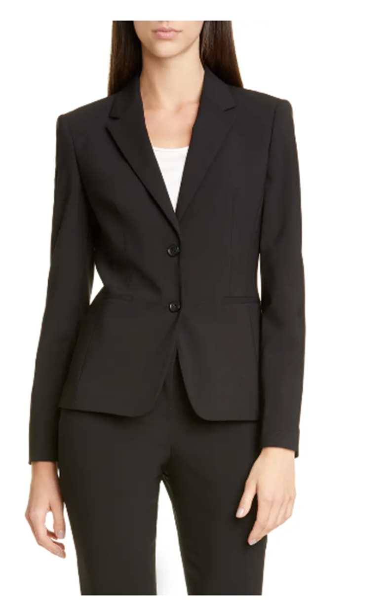 美国代购hugoboss女装时尚羊毛休闲西服新款西装